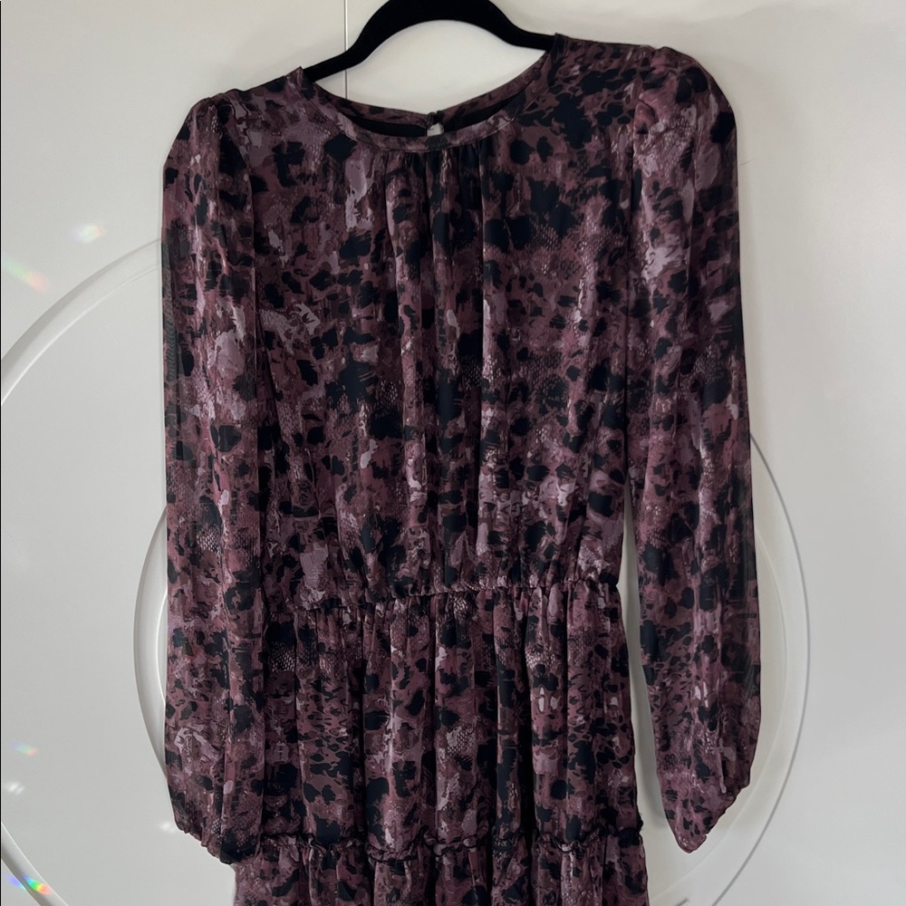 Evereve Allison Joy Black and Purple Long Sleeve Dress size S